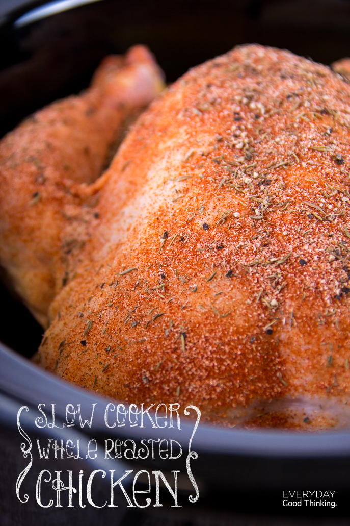 Slow Cooker Whole Roast Chicken from Everyday Good Thinking, the official blog of @HamiltonBeach