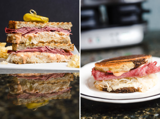 Reuben Sandwiches Two Ways - On a panini grill or in a Breakfast Sandwich Maker. These are so good! (Everyday Good Thinking by @hamiltonbeach)