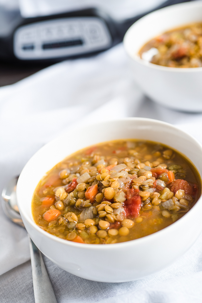 Slow Cooker Vegetarian Lentil Soup from Everyday Good Thinking by @hamiltonbeach