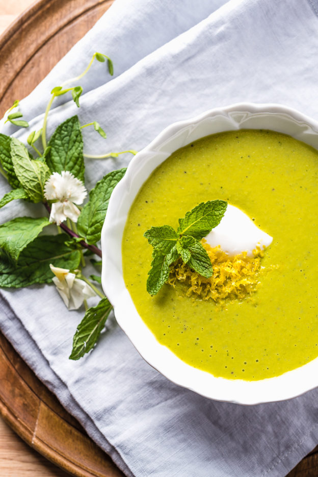 Spring Pea Soup with Lemon and Mint from Everyday Good Thinking by @hamiltonbeach